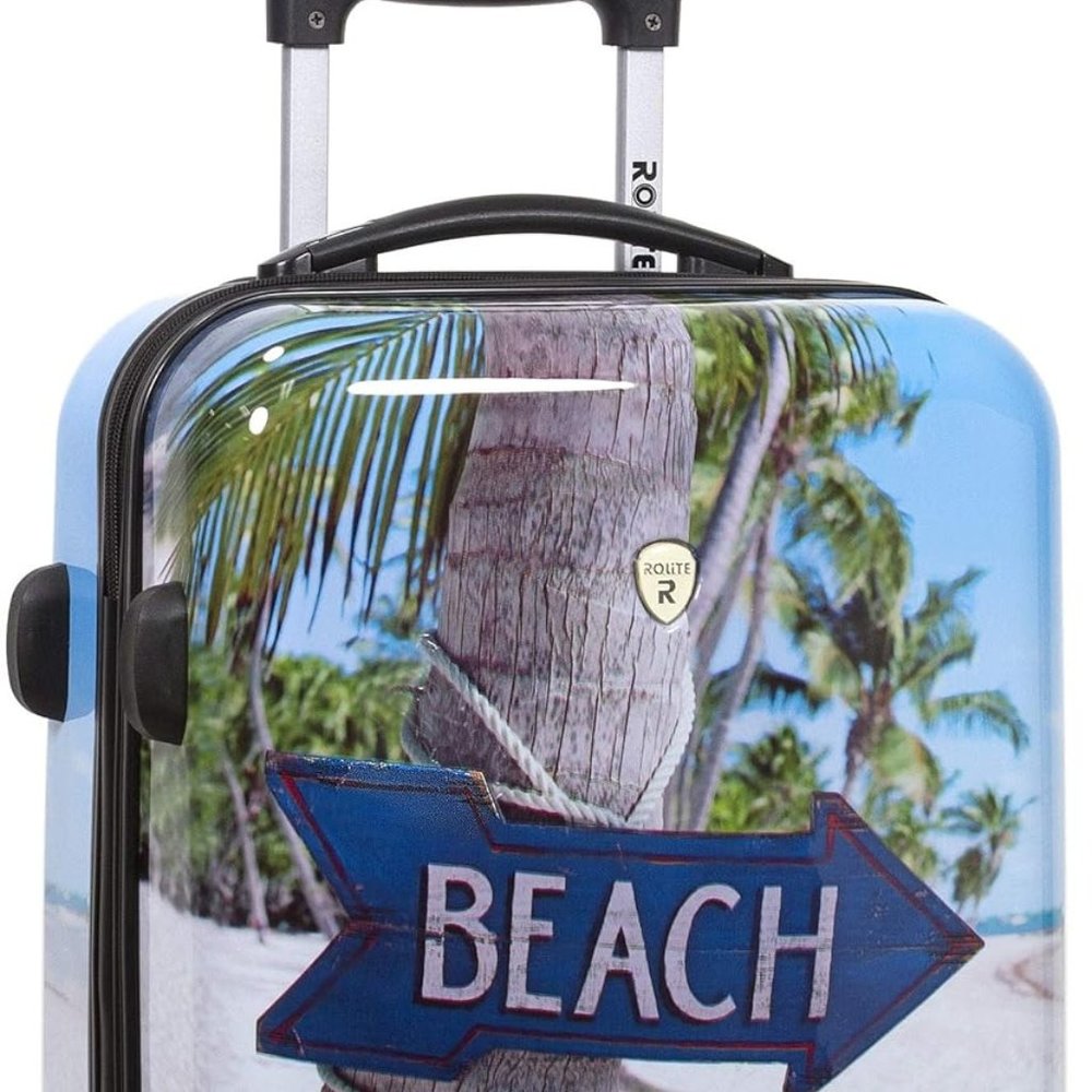 NEW in Box Rolite Beach Arrow Sign Hardside Spinner Luggage Blue, 1 piece Travel